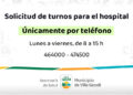 LÍNEAS TELEFÓNICAS PARA SOLICITAR TURNOS EN EL HOSPITAL