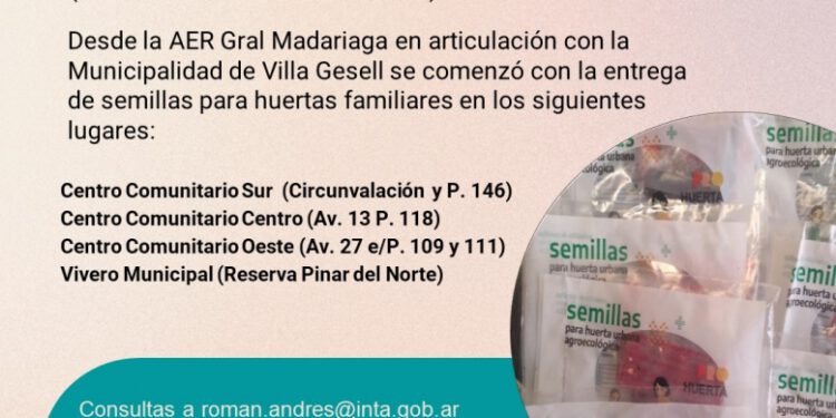 PROHUERTA: nueva entrega de semillas en Villa Gesell