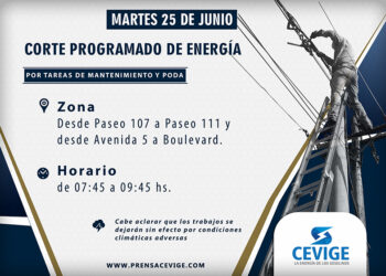Corte de Energía martes 25 de junio