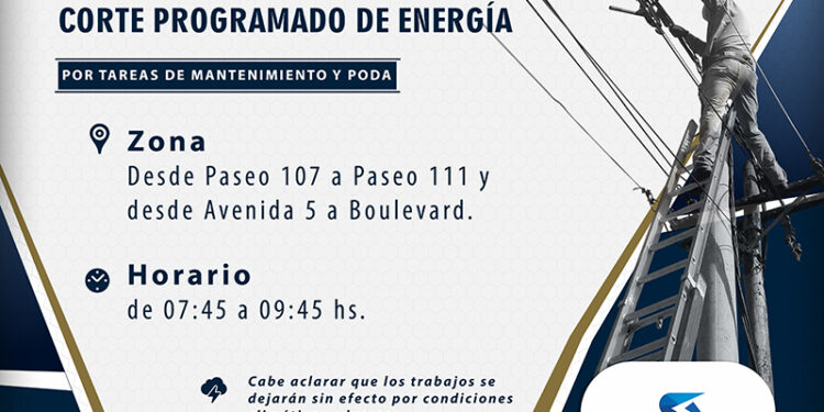 Corte de Energía martes 25 de junio