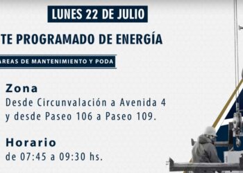 Corte de Energía lunes 22 de julio
