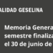 Memoria General del semestre finalizado el 30 de junio de 2024