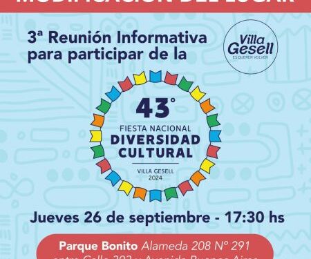 Reunión informativa de la 43º Fiesta de la Diversidad Cultural, nuevo lugar