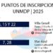 Puntos de Inscripción de la UNMDP