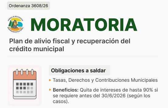 EL MUNICIPIO CONTINÚA CON EL PLAN DE MORATORIA PARA FACILITAR LA REGULARIZACIÓN DE TASAS Y CONTRIBUCIONES