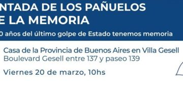 REPINTAN LOS PAÑUELOS DE LA MEMORIA EN VILLA GESELL EN CONMEMORACIÓN DE LOS 30.000 DETENIDOS-DESAPARECIDOS